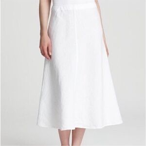 Eileen Fisher White Midi A-Line Skirt